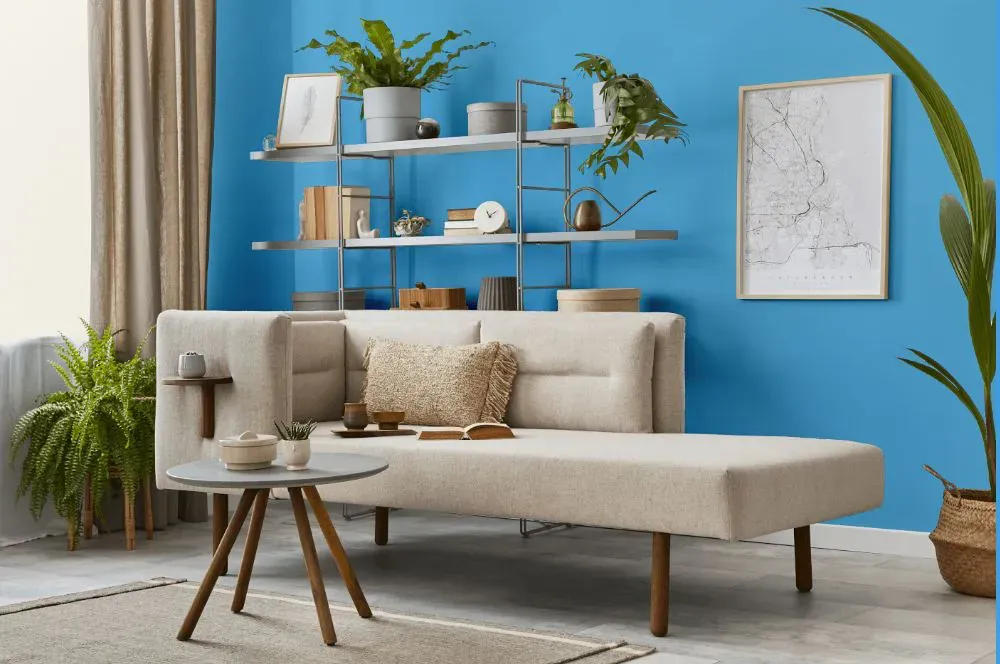 Benjamin Moore True Blue living room