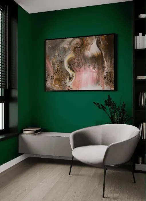 Benjamin Moore True Green living room
