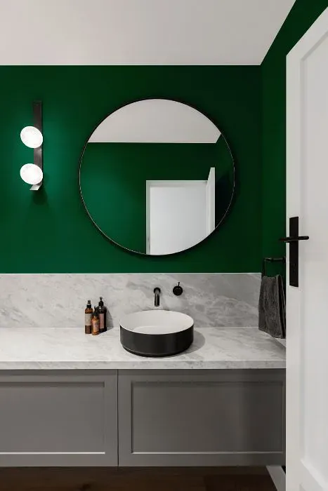 Benjamin Moore True Green minimalist bathroom