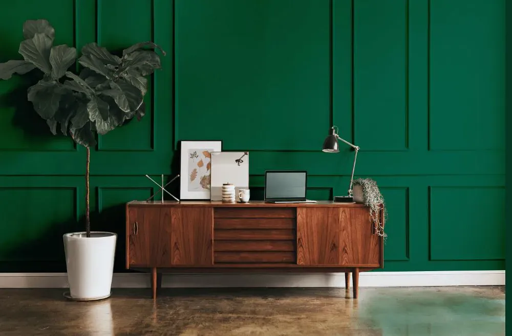 Benjamin Moore True Green modern interior