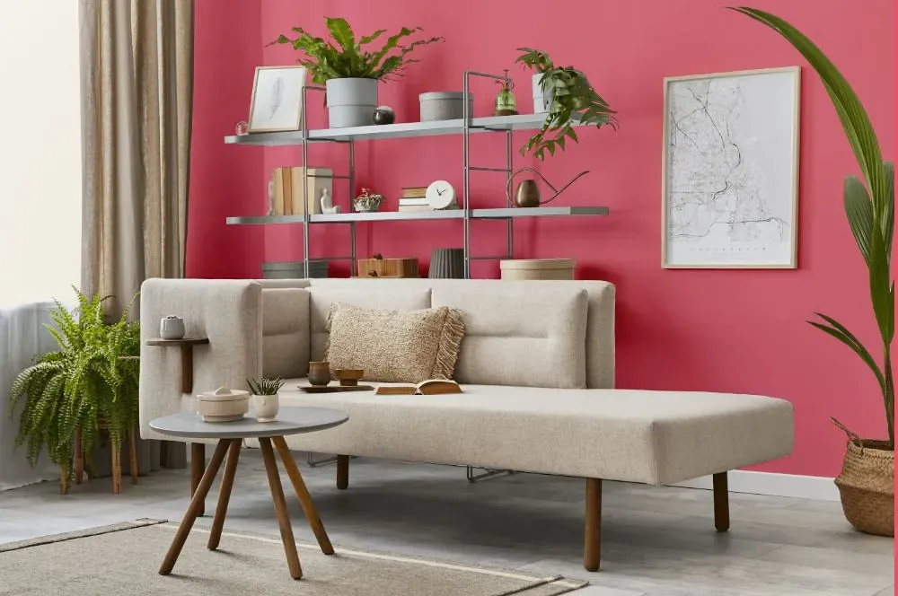 Benjamin Moore True Pink living room
