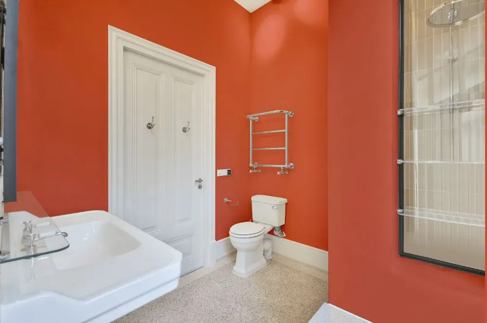 Benjamin Moore Tucker Orange bathroom