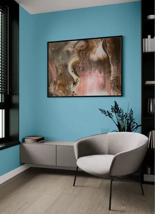 Benjamin Moore Turquoise Powder living room