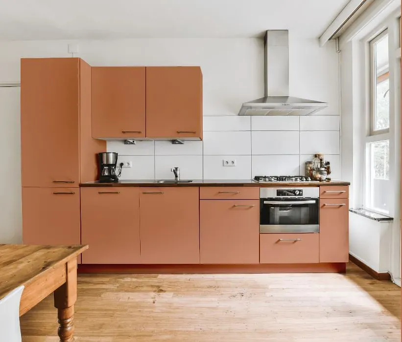 Benjamin Moore Tuscan Tile kitchen cabinets