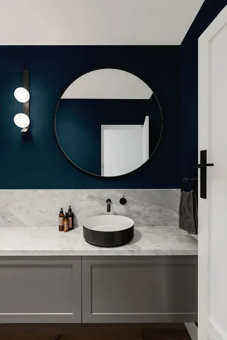 Benjamin Moore Twilight minimalist bathroom