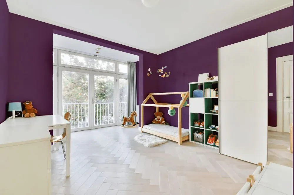 Benjamin Moore Ultra Violet kidsroom interior, children's room