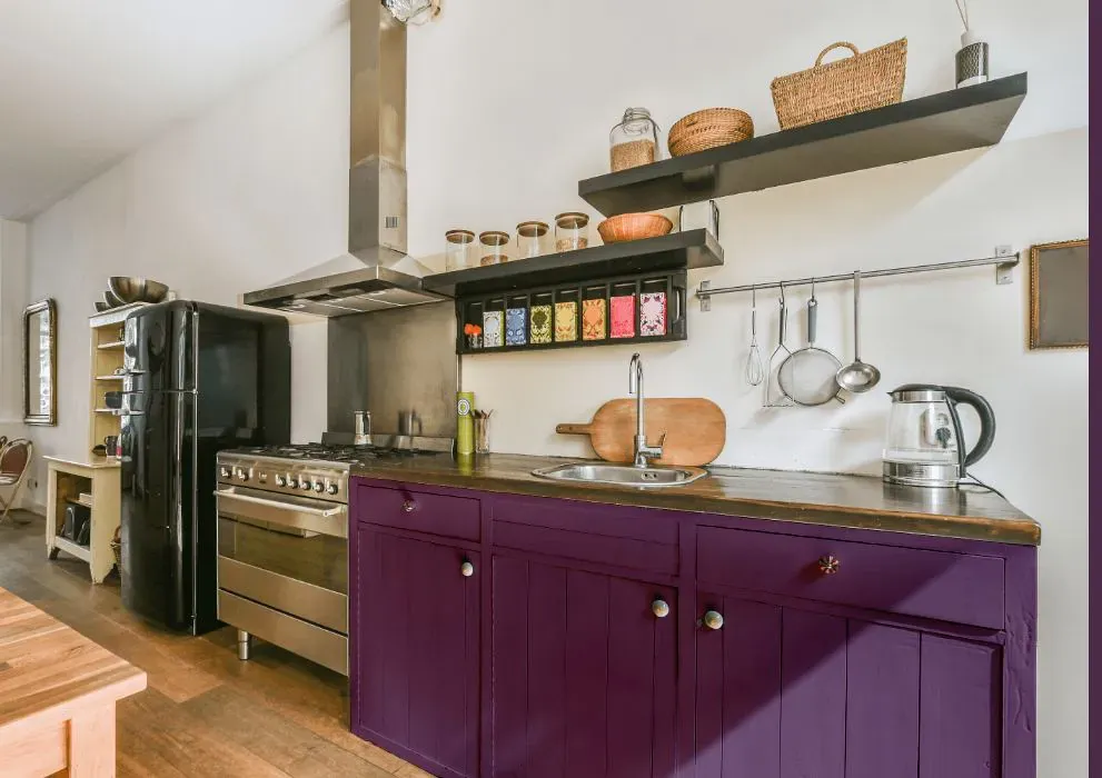 Benjamin Moore Ultra Violet kitchen cabinets