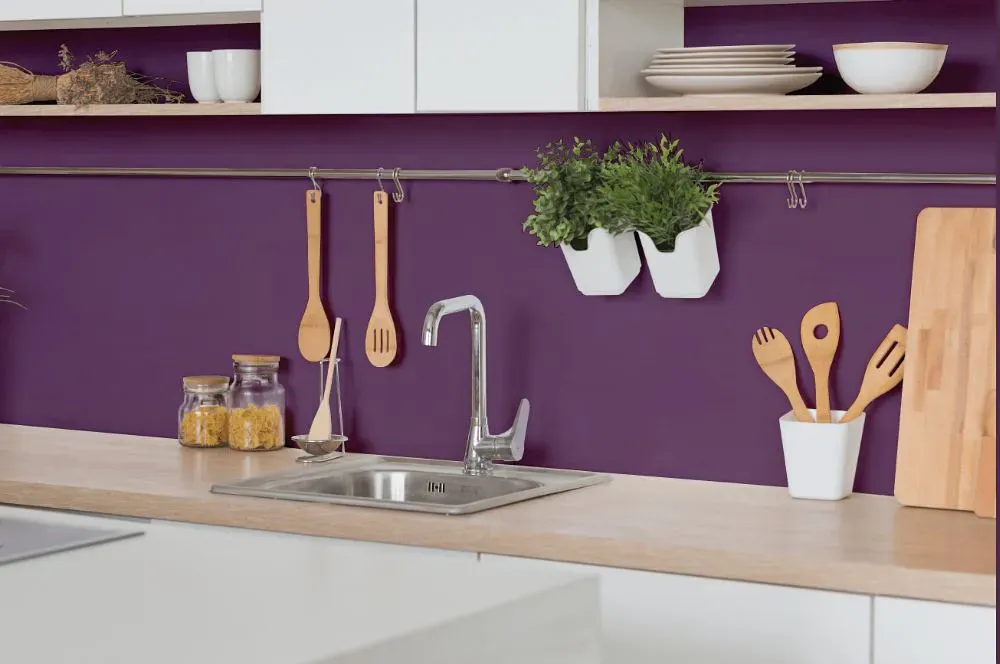 Benjamin Moore Ultra Violet kitchen backsplash