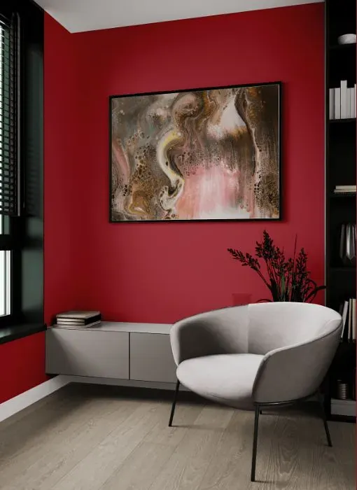Benjamin Moore Umbria Red living room