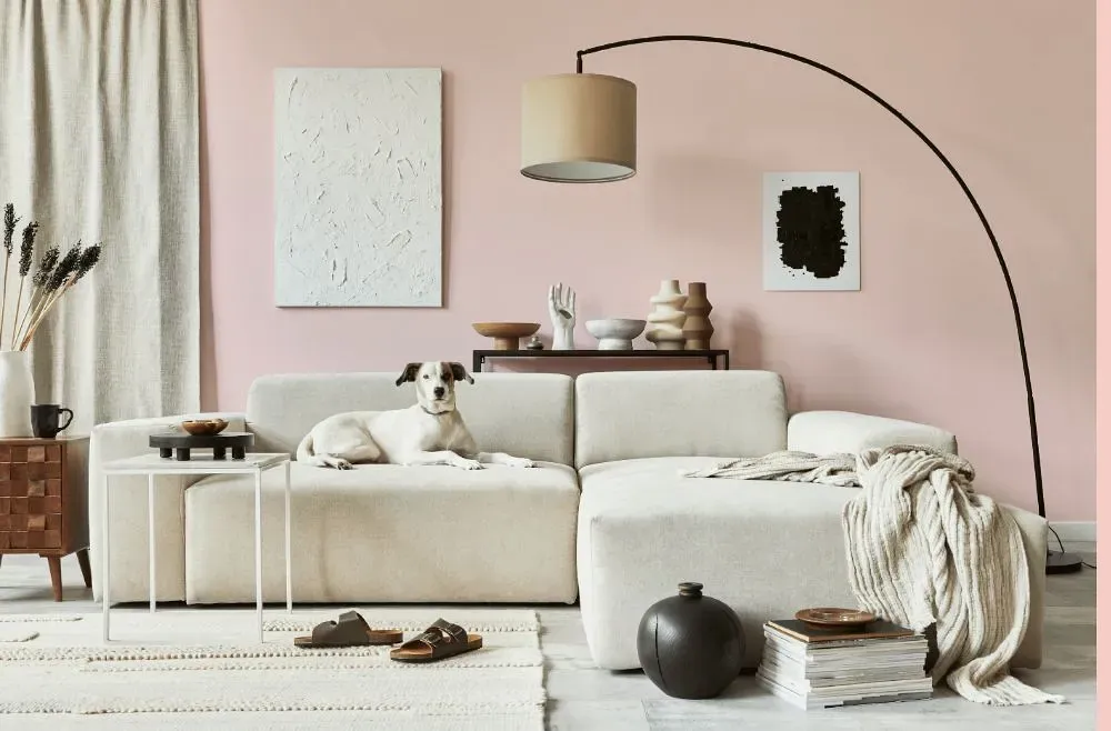 Benjamin Moore Valentine Memories cozy living room