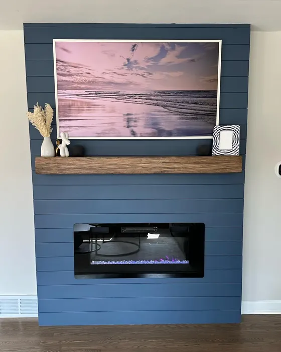 Van Deusen Blue Living Room Fireplace