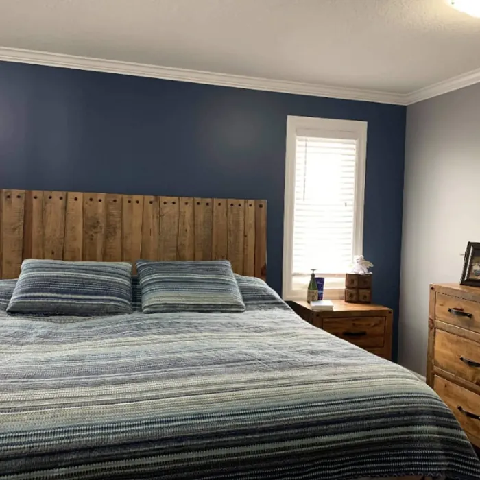 Benjamin Moore Van Deusen Blue Bedroom Accent Wall