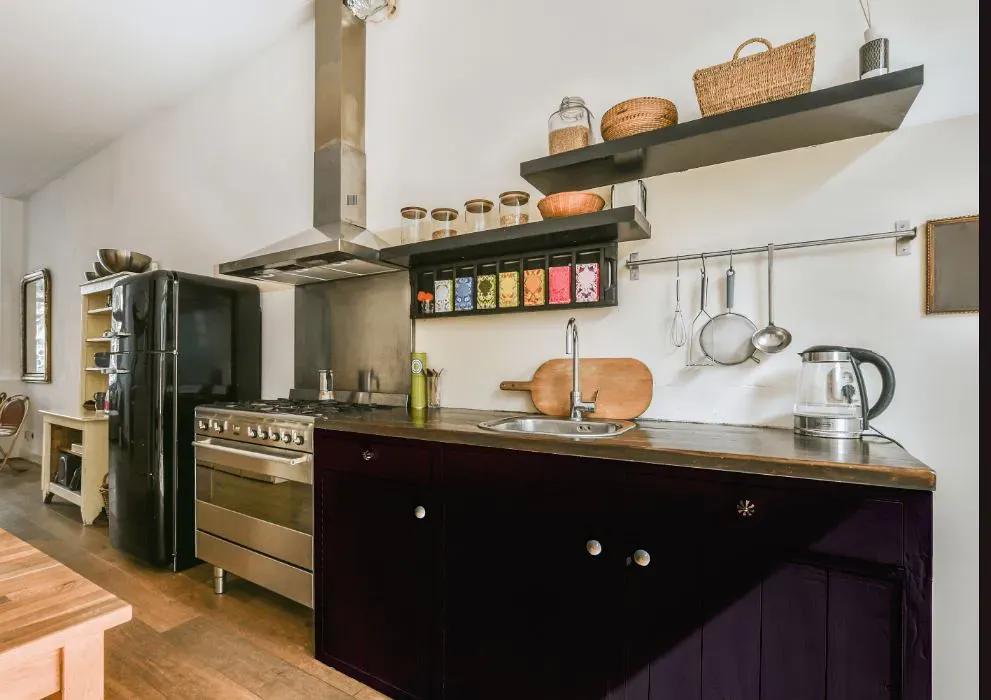 Benjamin Moore Velvet Cloak kitchen cabinets