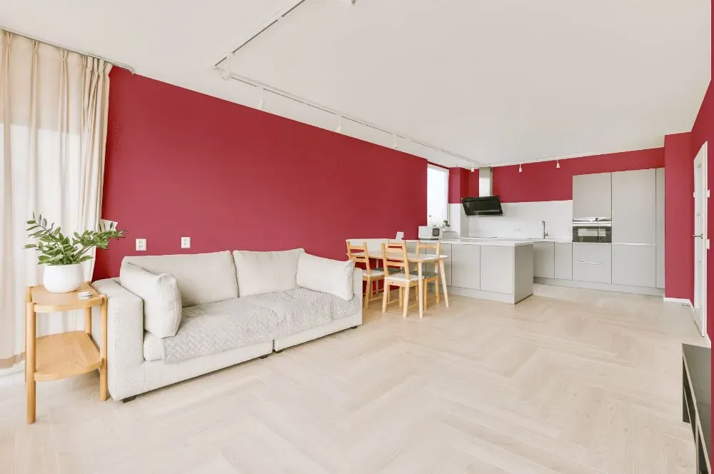 Benjamin Moore Vibrant Blush living room interior