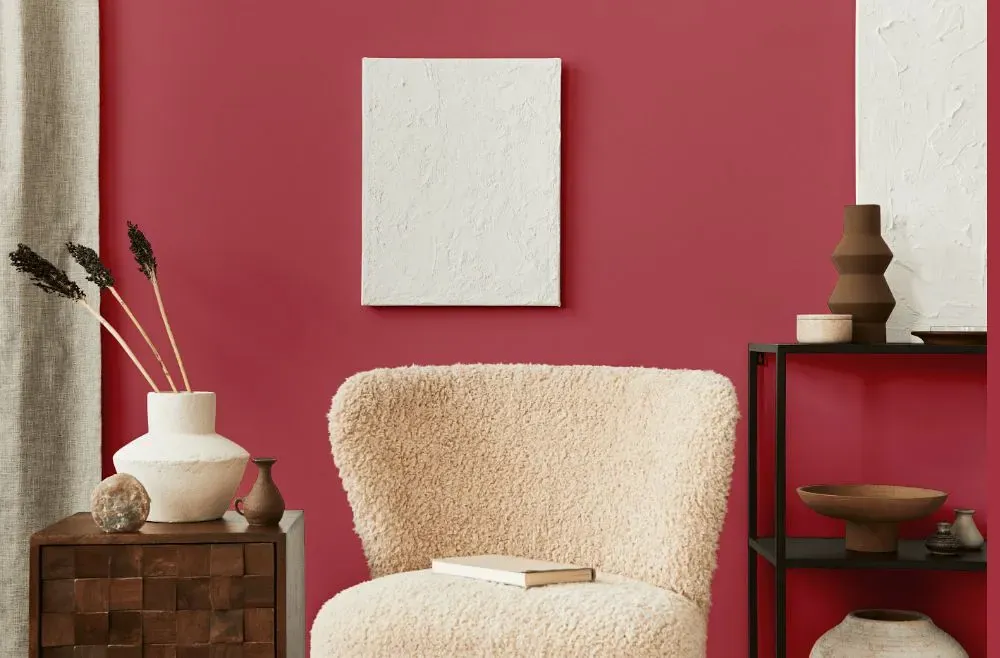 Benjamin Moore Vibrant Blush living room interior