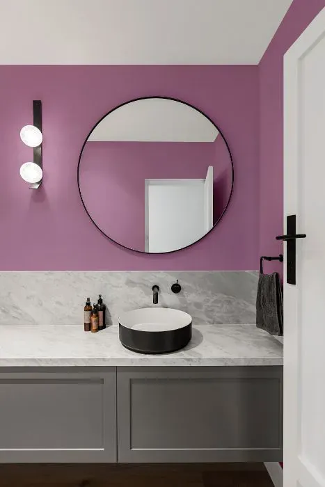 Benjamin Moore Victorian Purple minimalist bathroom