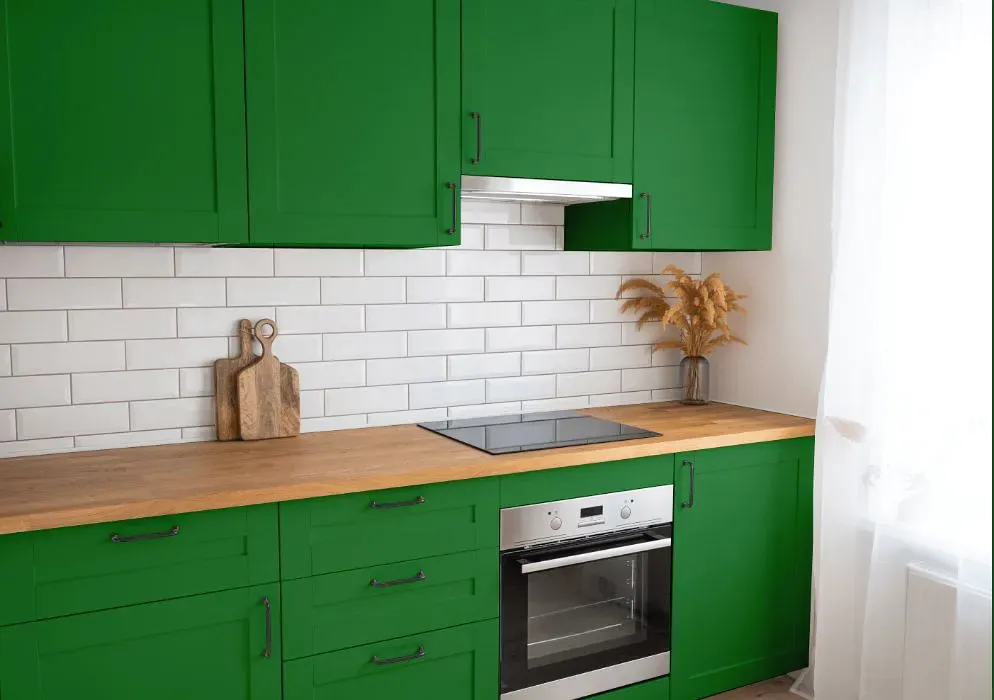 Benjamin Moore Vine Green kitchen cabinets