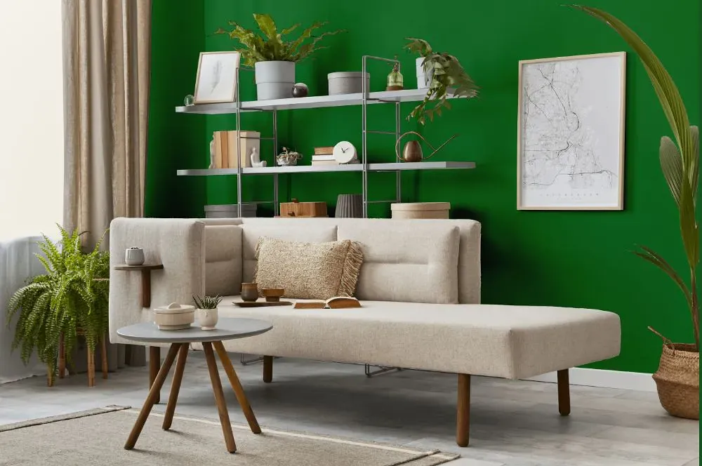 Benjamin Moore Vine Green living room