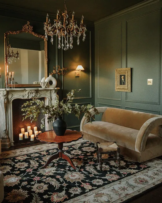 Benjamin Moore Vintage Vogue living room interior