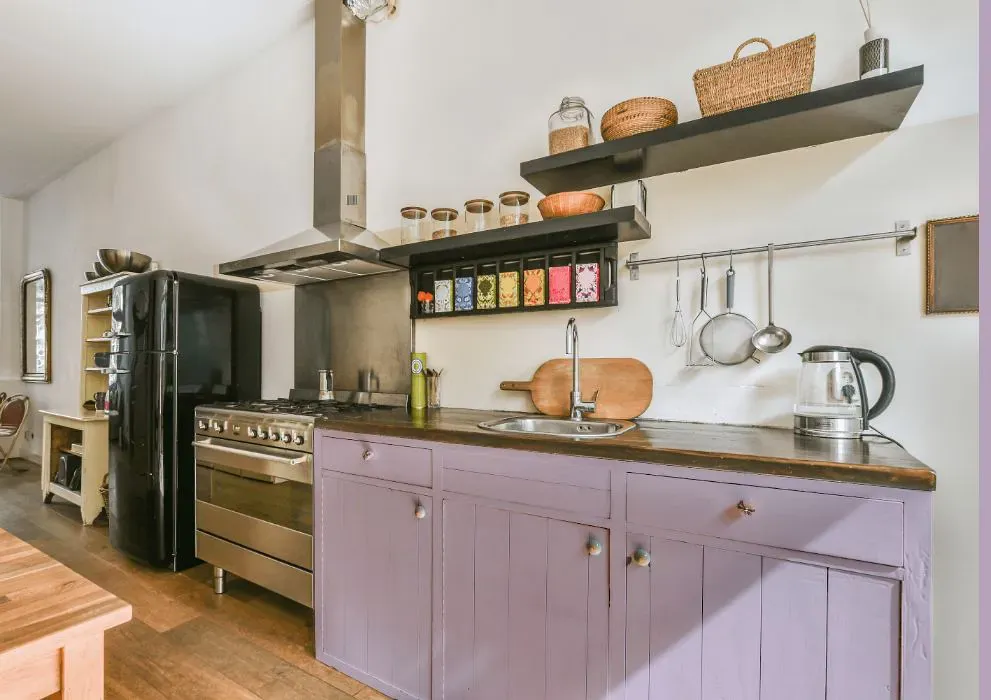 Benjamin Moore Violet Petal kitchen cabinets