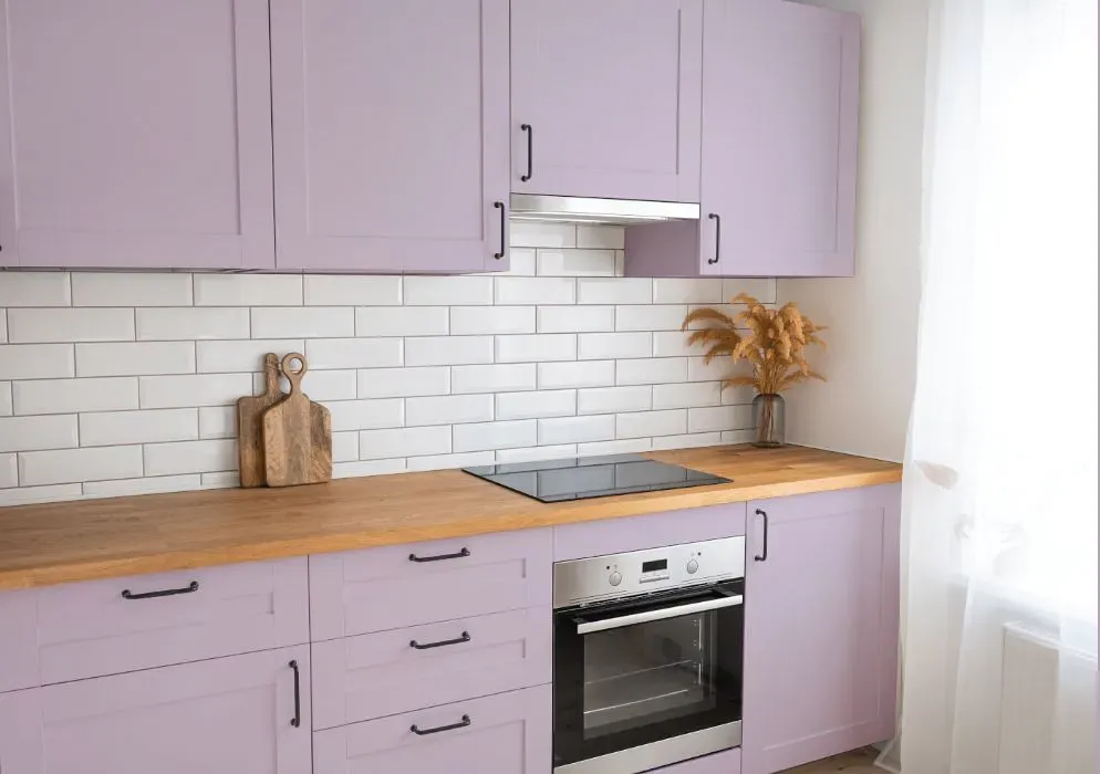 Benjamin Moore Violet Petal kitchen cabinets
