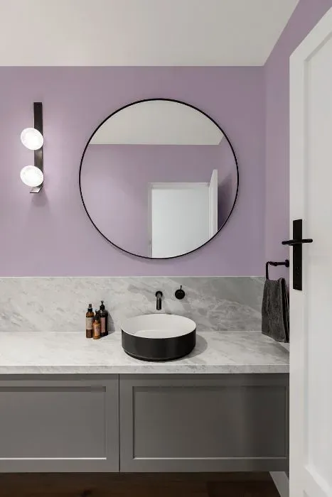 Benjamin Moore Violet Petal minimalist bathroom