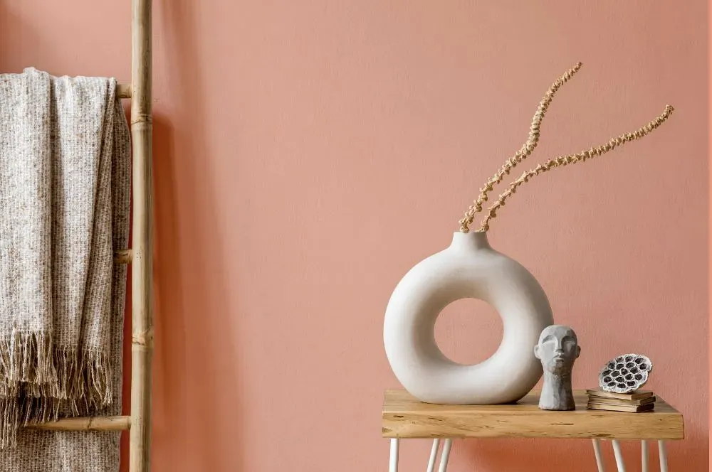 Benjamin Moore Vivid Peach wall