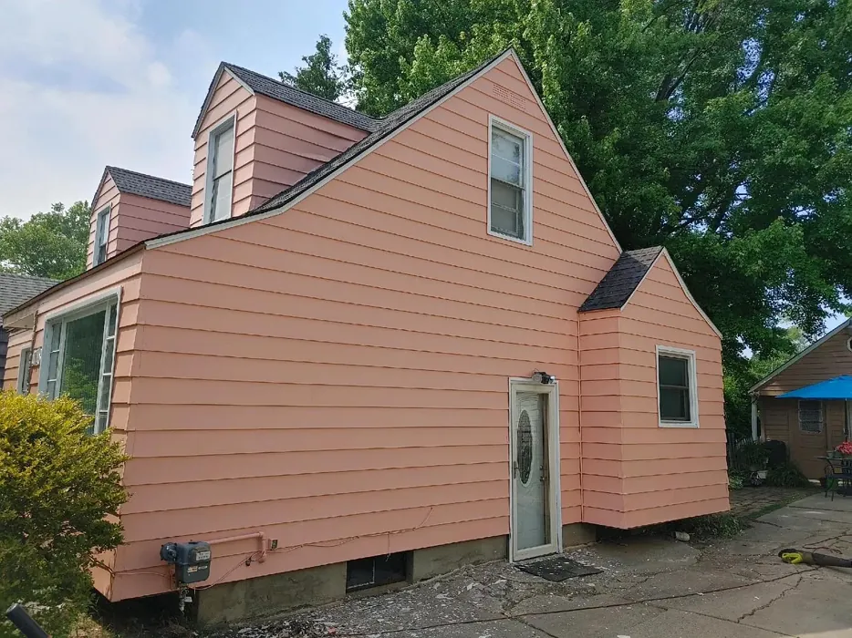Benjamin Moore Vivid Peach house exterior color