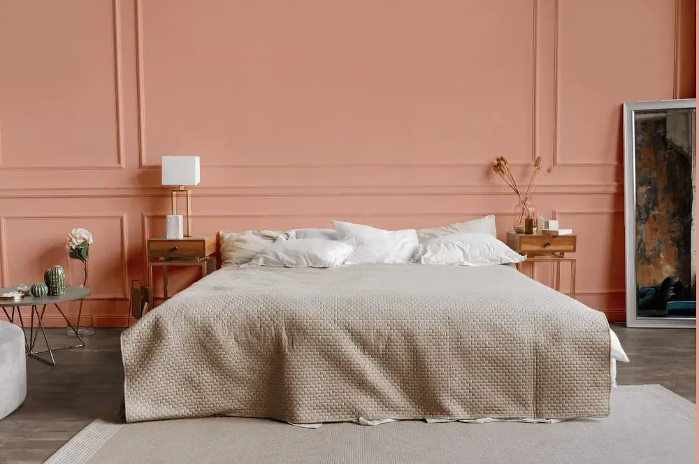 Benjamin Moore Vivid Peach bedroom