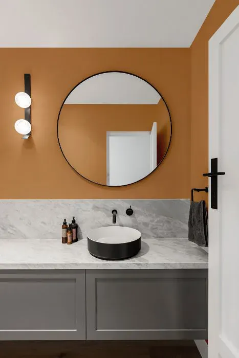 Benjamin Moore Warm Sunglow minimalist bathroom