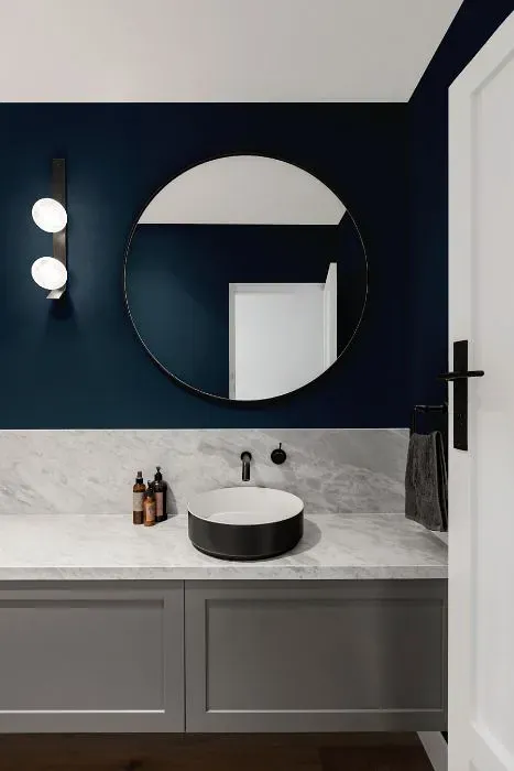 Benjamin Moore Washington Blue minimalist bathroom
