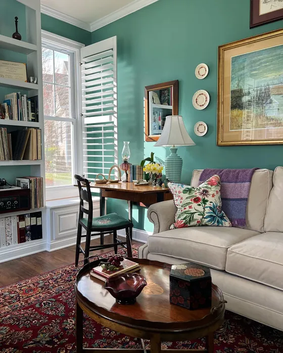 Benjamin Moore Waterbury Green living room color