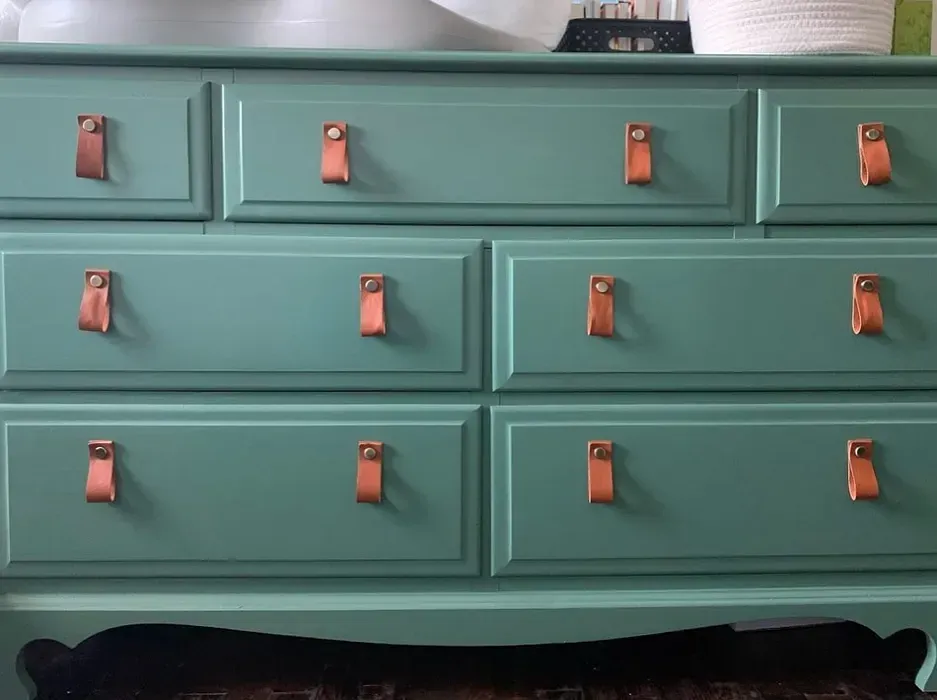 Benjamin Moore Webster Green Painted Dresser