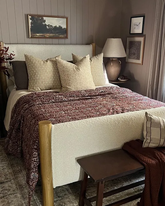 Benjamin Moore Weimaraner bedroom interior