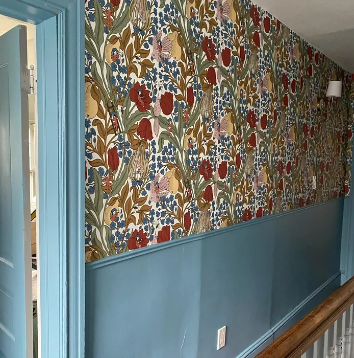 Whipple Blue Half Painted Wall Hallway