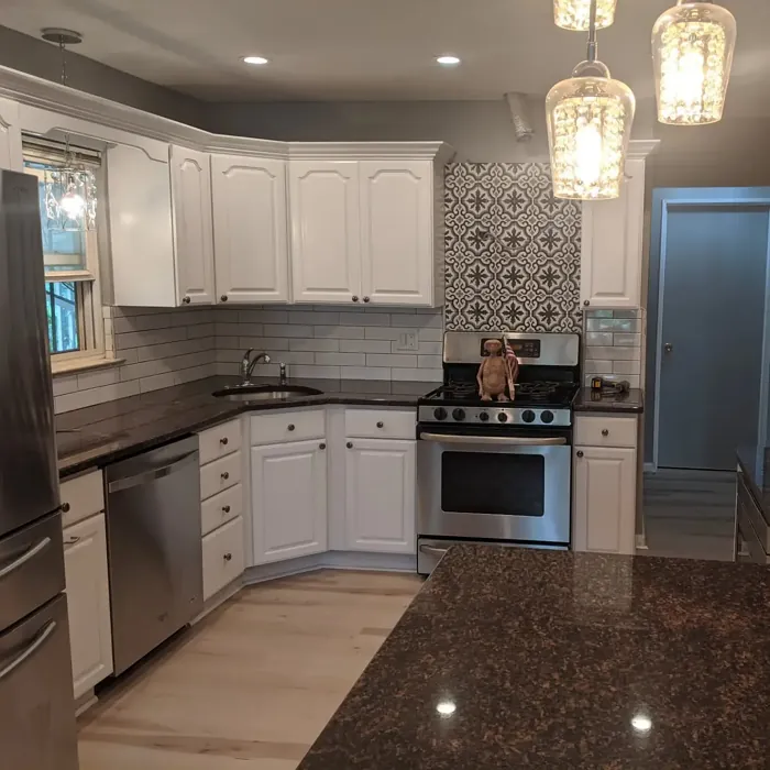 White Opulence kitchen cabinets paint