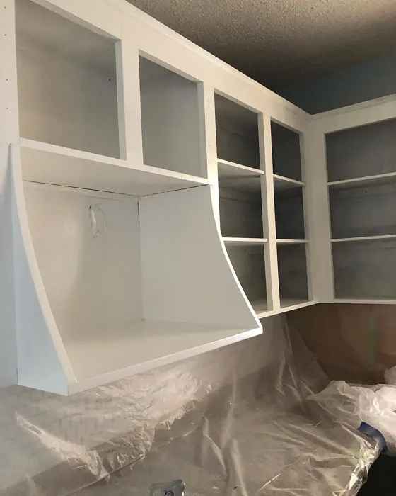 Benjamin Moore White Opulence kitchen cabinets makeover