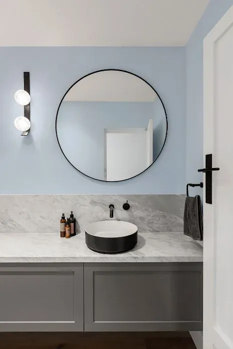 Benjamin Moore White Satin minimalist bathroom