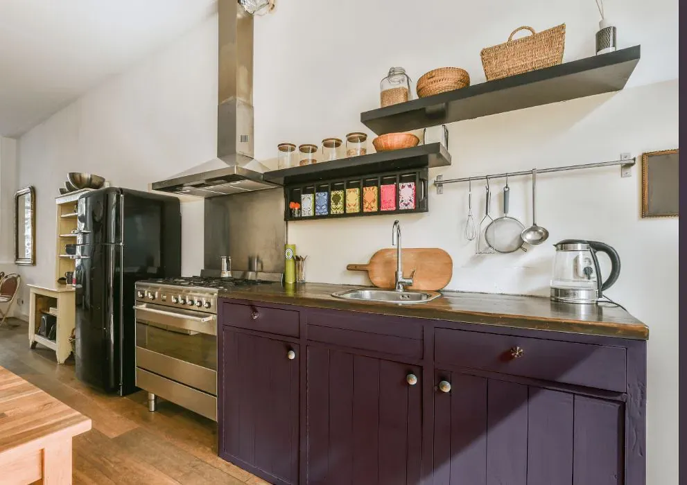 Benjamin Moore Wild Mulberry kitchen cabinets