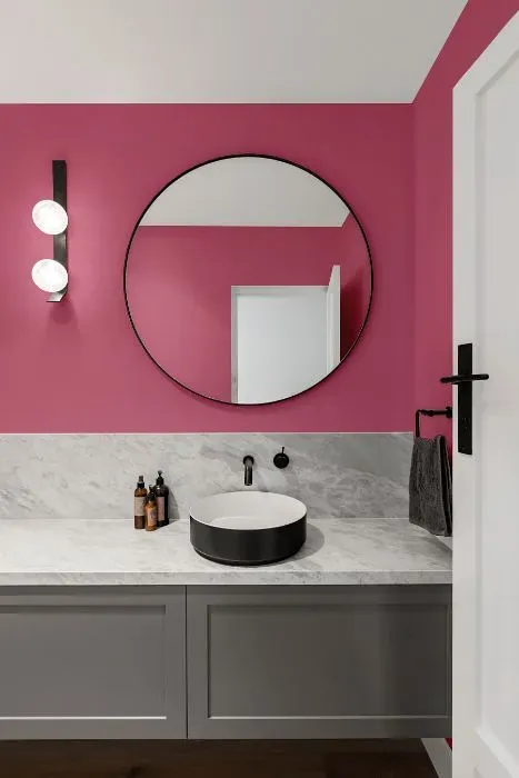 Benjamin Moore Wild Pink minimalist bathroom