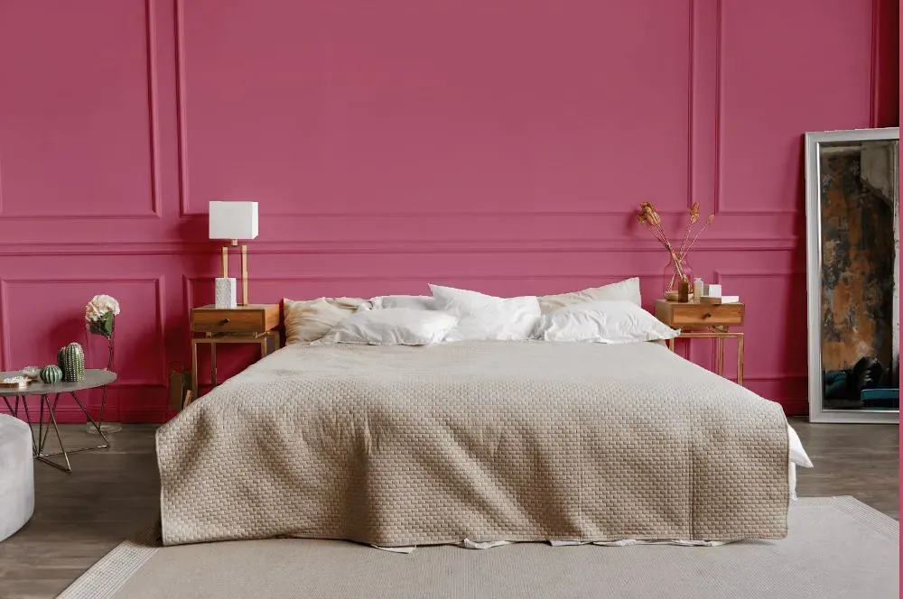 Benjamin Moore Wild Pink bedroom