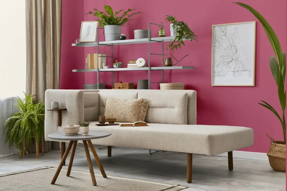 Benjamin Moore Wild Pink living room
