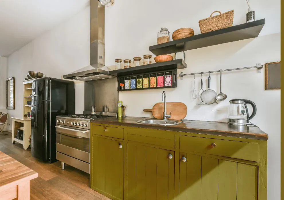 Benjamin Moore Willow Green kitchen cabinets