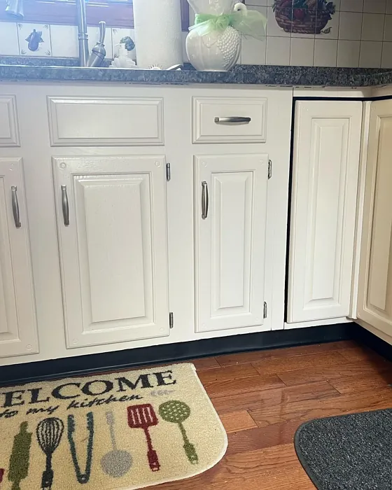 Benjamin Moore Wind's Breath kitchen cabinets color review
