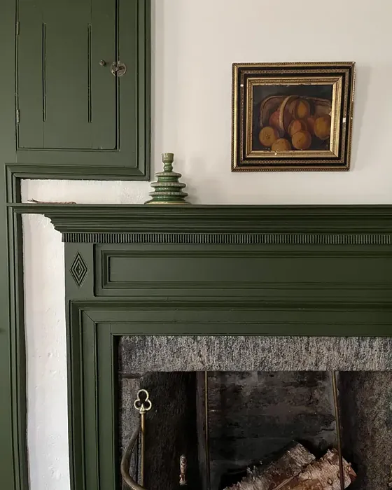 Benjamin Moore Windsor Green Living Room Fireplace