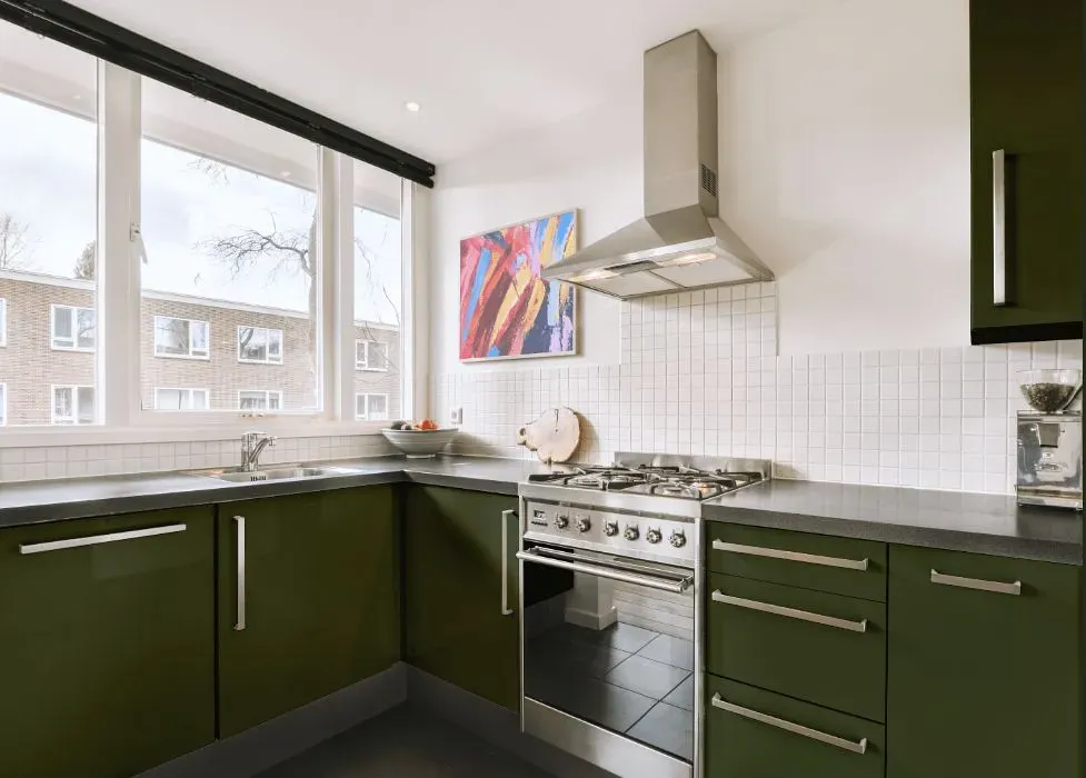 Benjamin Moore Windsor Green kitchen cabinets