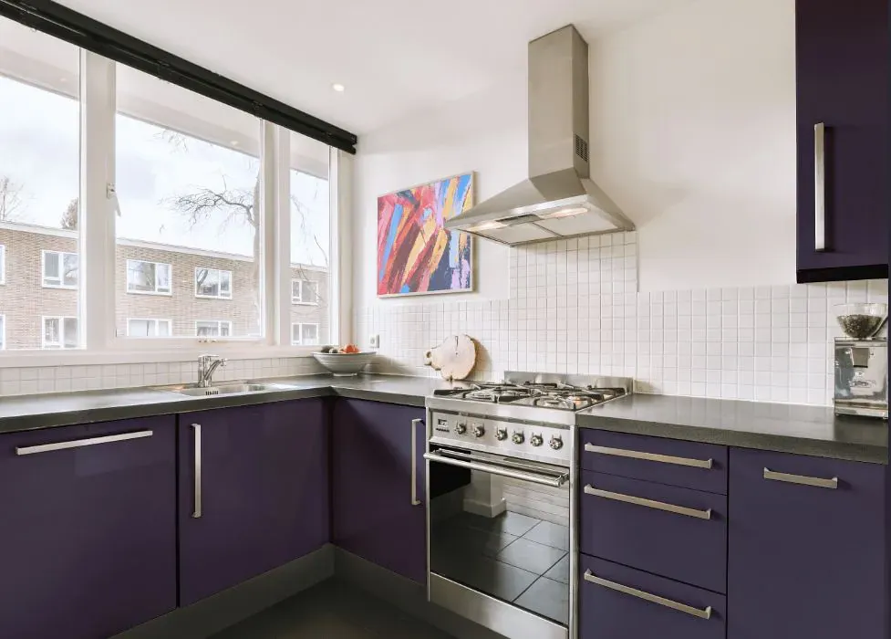 Benjamin Moore Wood Violet kitchen cabinets