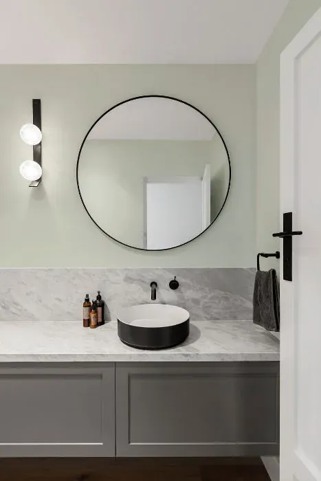 Benjamin Moore Woodland White minimalist bathroom