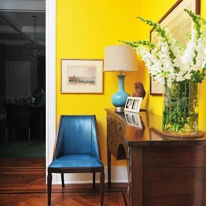 Benjamin Moore Yellow living room color paint