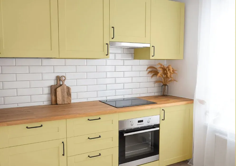 Benjamin Moore Yellow Clover kitchen cabinets